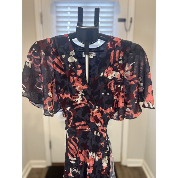 Tanya Taylor Women's Blue Blaire Floral High Low Dress Size 8 - Picture 10 of 14